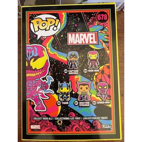 Funko Pop Marvel Carnage Blacklight Funko Shop Exclusive In Hand + Protector - Picture 3 of 7